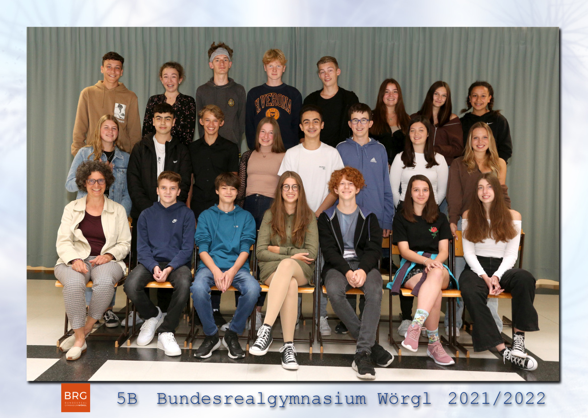 Klassenfoto 5b 2021/22 | KV Prof. Mag. Gudrun Steger | BRG Wörgl